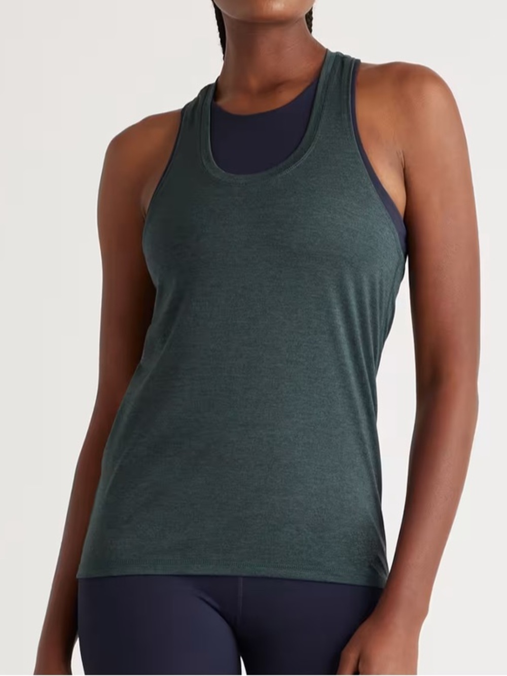 ·Quince· Green Athletic Flowknit Breeze Raceerback Tank Top